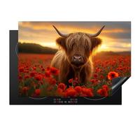 KitchenYeah© Induction Hob Protector Mat Cooker Top Protectors Cover | 20.1"x30.3" / 77x51 cm - Ceramic Covers Electric Hobs Vinyl Highlander - Roses - Field of Flowers - Sunset