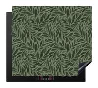 KitchenYeah© Induction Hob Protector Mat Cooker Top Protectors Cover | 20.3"x22.7" / 57.6x51.6 cm - Ceramic Covers Electric Hobs Vinyl Leaves - Organic - Green