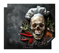 KitchenYeah© Induction Hob Protector Mat Cooker Top Protectors Cover | 20.5"x23.6" / 60x52 cm - Ceramic Covers Electric Hobs Vinyl Skeleton - Herbs - Food - Skull - Cook