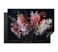KitchenYeah© Induction Hob Protector Mat Cooker Top Protectors Cover | 20.5"x30.7" / 78x52 cm - Ceramic Covers Electric Hobs Vinyl Hyacinth - Flowers - Pink - White - Botanical - Nature
