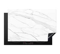 KitchenYeah© Induction Hob Protector Mat Cooker Top Protectors Cover | 20.5"x30.7" / 78x52 cm - Ceramic Covers Electric Hobs Vinyl Marble - White - Line - Patterns - Luxe - Look
