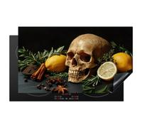KitchenYeah© Induction Hob Protector Mat Cooker Top Protectors Cover | 20.8"x36" / 91.6x52.7 cm - Ceramic Covers Electric Hobs Vinyl Skeleton - Lemon - Food - Skull - Cinnamon - Spice