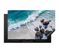 KitchenYeah© Induction Hob Protector Mat Kitchen Stove Top Cover Vinyl | 20.3"x32.7" / 83x51.5 cm Electric Cooker Cap Guard Covers for Hobs Non Slip Flexible Sea - Golf - Beach - Nature