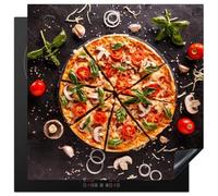 KitchenYeah© Induction Hob Protector Mat Kitchen Stove Top Cover Vinyl | 23.6"x23.6" / 60x60 cm Electric Cooker Cap Guard Covers for Hobs Non Slip Flexible Pizza - Vegetable - Herbs
