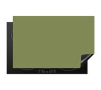 KitchenYeah© Induction Hob Protector Mat Kitchen Stove Top Cover Vinyl | 77x52 cm Electric Cooker Cap Guard Covers for Hobs Non Slip Flexible Herbal - Matcha - Green