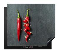KitchenYeah© Induction Hob Protector Mat Stove Cap Top Cover Kitchen Cooker | 20.2"x22.9" / 58.3x51.3 cm - Covers for Electric Hobs Vinyl Pepper - Red - Spice - Grey - Green