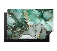 KitchenYeah© Induction Hob Protector Mat Stove Cap Top Cover Kitchen Cooker | 20.5"x31.9" / 81.2x52 cm - Covers for Electric Hobs Vinyl Gold - Marble - Green - Luxe - Look - Grey