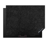 KitchenYeah© Induction Hob Protector Mat Stove Cap Top Cover Kitchen Cooker | 23.2"x30.3" / 77x59 cm - Covers for Electric Hobs Vinyl Granite - Black - Granite Structure - Dark