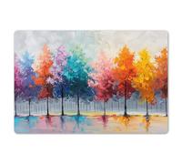 KitchenYeah© Place Mats 18"x12" / 45x30 cm Waterproof Sets Non Stick Wipe Clean Anti Slip Dinner Wipeable Placemats Table Mat Dinning Trees - Colorful - Nature - Abstract