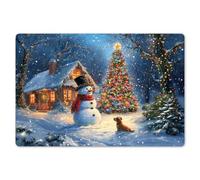 KitchenYeah© Place Mats 18"x12" / 45x30 cm Waterproof Sets Non Stick Wipe Clean Anti Slip Dinner Wipeable Placemats Table Mat Dinning Christmas Miracle - Winter Evening - Colorful
