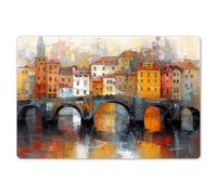 KitchenYeah© Place Mats 18"x12" / 45x30 cm Waterproof Sets Non Stick Wipe Clean Anti Slip Dinner Wipeable Placemats Table Mat Dinning Moat - Houses - Art