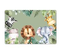 KitchenYeah© Place Mats For Table 18"x12" / 45x30 cm Placemat Set Of 6 Placemats Wipe Clean Kitchen Anti Slip Dinner Dining Mat Dinning Animals - Watercolor - Child - Nature