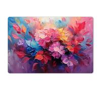 KitchenYeah© Place Mats For Table 18"x12" / 45x30 cm Placemat Set Of 6 Placemats Wipe Clean Kitchen Anti Slip Dinner Dining Mat Dinning Flowers - Paint - Abstract - Colorful