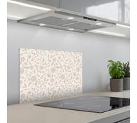 KitchenYeah© Splashback for kitchen 16"x24" / 40x60 cm self-adhesive Back Splashes Kitchens Splash Guard Decor Ornate - Flowers - Beige