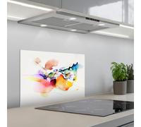 KitchenYeah© Splashback for kitchen 16"x24" / 40x60 cm self-adhesive Back Splashes Kitchens Splash Guard Decor Watercolor - Rainbow - Abstract - Art