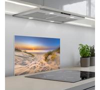 KitchenYeah© Splashback for kitchen 16"x24" / 40x60 cm self-adhesive Back Splashes Kitchens Splash Guard Decor Dune - Sunset - Horizon - Beach - Grass