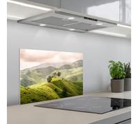 KitchenYeah© Splashback for kitchen 16"x24" / 40x60 cm self adhesive Sink Splash Splatter Guard Backsplash Decor Landscape - Hills - Green