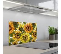 KitchenYeah© Splashback for kitchen 16"x24" / 40x60 cm self adhesive Sink Splash Splatter Guard Backsplash Decor Sunflower - Vintage - Design