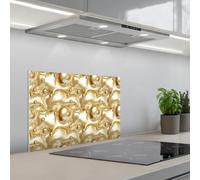 KitchenYeah© Splashback for kitchen 16"x24" / 40x60 cm self adhesive Sink Splash Splatter Guard Backsplash Decor Liquid - Drops - Gold
