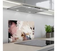 KitchenYeah© Splashback for kitchen 16"x24" / 40x60 cm self adhesive Sink Splash Splatter Guard Backsplash Decor Paint - Abstract - Pink - White