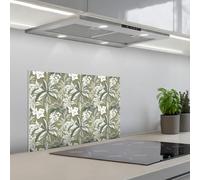 KitchenYeah© Splashback for kitchen 16"x24" / 40x60 cm self adhesive Sink Splash Splatter Guard Backsplash Decor Botanical - Flowers - Green