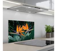 KitchenYeah© Splashback for kitchen 16"x24" / 40x60 cm self-adhesive Sink Splash Splatter Guard Splashbacks Walls Bird of paradise - Flower - Exotic