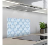 KitchenYeah© Splashback for kitchen 16"x24" / 40x60 cm self-adhesive Sink Splash Splatter Guard Splashbacks Walls Palm Tree - Modern - Blue