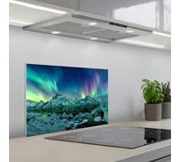 KitchenYeah© Splashback for kitchen 16"x24" / 40x60 cm self-adhesive Sink Splash Splatter Guard Splashbacks Walls Sea - Ice - Northern Lights - Winter - Nature