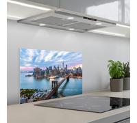 KitchenYeah© Splashback for kitchen 16"x24" / 40x60 cm self-adhesive Sink Splash Splatter Guard Splashbacks Walls New York - Skyline - Brooklyn - Bridge