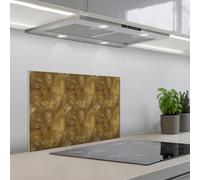 KitchenYeah© Splashback for kitchen 16"x24" / 40x60 cm self-adhesive Sink Splash Splatter Guard Splashbacks Walls Organic - Lines - Gold
