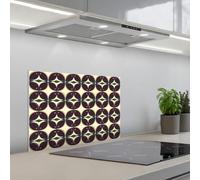 KitchenYeah© Splashback for kitchen 16"x24" / 40x60 cm self-adhesive Sink Splash Splatter Guard Splashbacks Walls Circle - Retro - Colorful