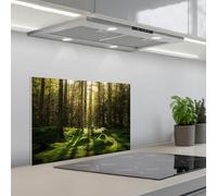 KitchenYeah© Splashback for kitchen 16"x24" / 40x60 cm self-adhesive Wall Protector Splash Back Cooker Backsplash Trees - Forest - Moss - Plants - Sun - Nature