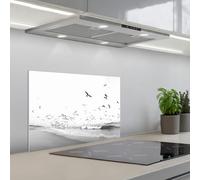 KitchenYeah© Splashback for kitchen 16"x24" / 40x60 cm self-adhesive Wall Protector Splash Back Cooker Backsplash Beach - Sea - Waves - Birds - Nature