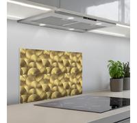 KitchenYeah© Splashback for kitchen 16"x24" / 40x60 cm self-adhesive Wall Protector Splash Back Cooker Backsplash Modern - Circle - Gold