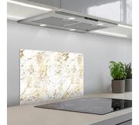 KitchenYeah© Splashback for kitchen 16"x24" / 40x60 cm self-adhesive Wall Protector Splash Back Cooker Backsplash Gold - White - Marble