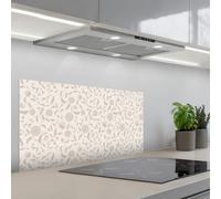 KitchenYeah© Splashback for kitchen 18"x35" / 45x90 cm self-adhesive Back Splashes Kitchens Splash Guard Decor Ornate - Flowers - Beige