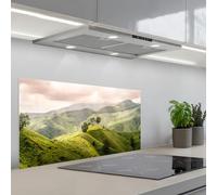 KitchenYeah© Splashback for kitchen 18"x35" / 45x90 cm self adhesive Sink Splash Splatter Guard Backsplash Decor Landscape - Hills - Green
