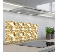 KitchenYeah© Splashback for kitchen 18"x35" / 45x90 cm self adhesive Sink Splash Splatter Guard Backsplash Decor Liquid - Drops - Gold