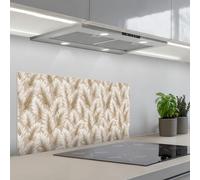 KitchenYeah© Splashback for kitchen 18"x35" / 45x90 cm self-adhesive Sink Splash Splatter Guard Splashbacks Walls Botanical - Pattern - Beige