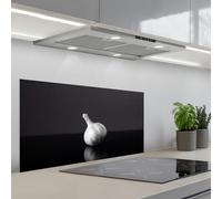 KitchenYeah© Splashback for kitchen 18"x35" / 45x90 cm self-adhesive Sink Splash Splatter Guard Splashbacks Walls Garlic - Black - White