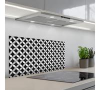 KitchenYeah© Splashback for kitchen 18"x35" / 45x90 cm self-adhesive Wall Protector Splash Back Cooker Backsplash Circle - Tiles - Marble - Black - White