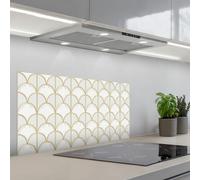 KitchenYeah© Splashback for kitchen 18"x35" / 45x90 cm self-adhesive Wall Protector Splash Back Cooker Backsplash Mosaic - Arches - Gold