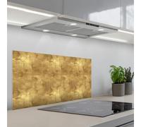 KitchenYeah© Splashback for kitchen 18"x35" / 45x90 cm self-adhesive Wall Protector Splash Back Cooker Backsplash Industrial - Texture - Gold