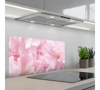KitchenYeah© Splashback for kitchen 18"x35" / 45x90 cm self-adhesive Wall Protector Splash Back Cooker Backsplash Flower Power - Flowers - Pink - Peony