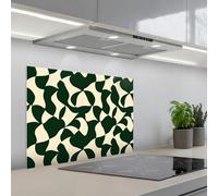 KitchenYeah© Splashback for kitchen 20"x28" / 50x70 cm self-adhesive Back Splashes Kitchens Splash Guard Decor Green - Organic planes - Cream