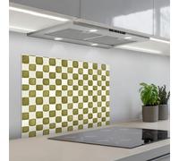KitchenYeah© Splashback for kitchen 20"x28" / 50x70 cm self-adhesive Back Splashes Kitchens Splash Guard Decor Chess - Pattern - Green