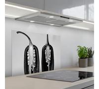 KitchenYeah© Splashback for kitchen 20"x28" / 50x70 cm self adhesive Sink Splash Splatter Guard Backsplash Decor Peppers - Black - White - Seedlings