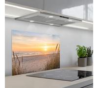 KitchenYeah© Splashback for kitchen 20"x28" / 50x70 cm self adhesive Sink Splash Splatter Guard Backsplash Decor Sunset - Dunes - Sea