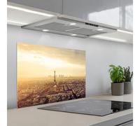 KitchenYeah© Splashback for kitchen 20"x28" / 50x70 cm self-adhesive Sink Splash Splatter Guard Splashbacks Walls Paris - Skyline - Sunset - Cities