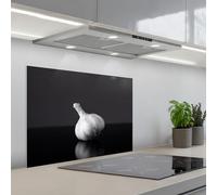 KitchenYeah© Splashback for kitchen 20"x28" / 50x70 cm self-adhesive Sink Splash Splatter Guard Splashbacks Walls Garlic - Black - White